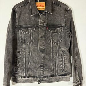 Levi's Denim Jacket Mens M Medium Stonewash Black Trucker Button Up Cotton